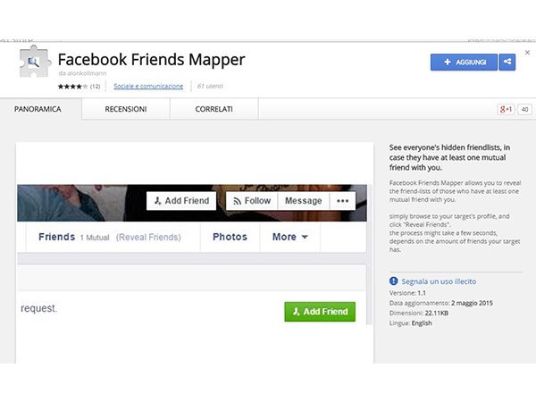 install facebook friends mapper extension without chrome