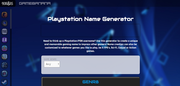 Gen8rs – PlayStation Username Generator