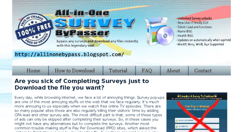 Online survey remover bookmar