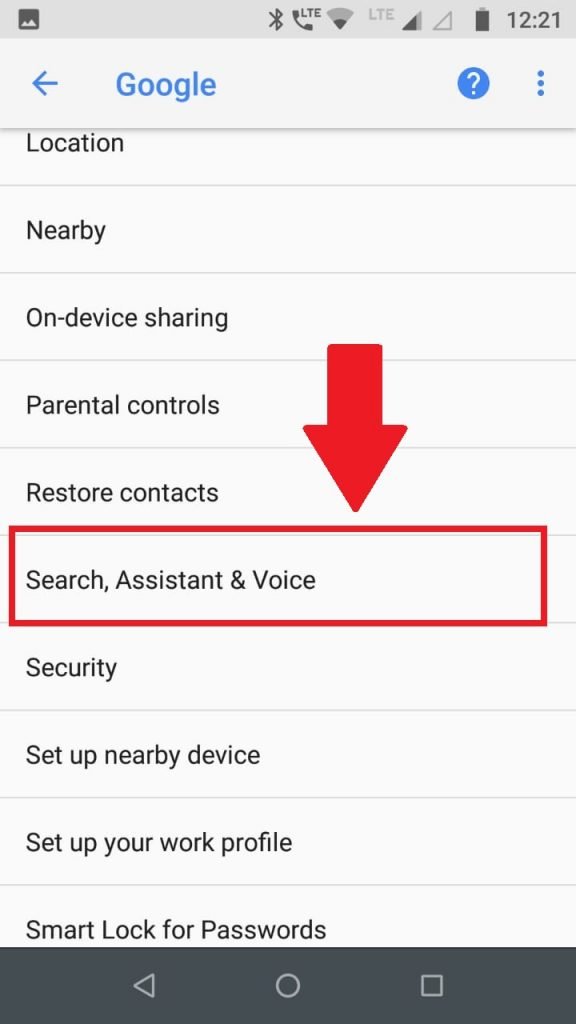 search assistant and voices option android