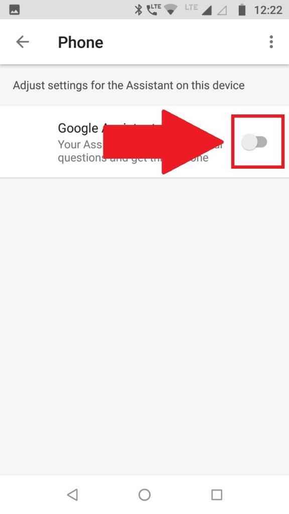 unselect slider for assistant on android