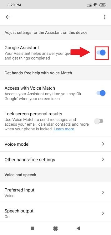 deactivate google assistant from home button