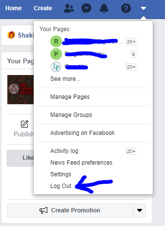 logout of facebook to unblock your account