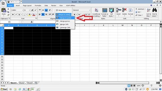 Merging Cells in excel with "Merge & Center" option