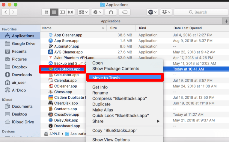 macos uninstall bluestacks