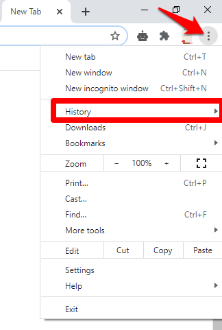 Chrome History By Date -Open History Settings